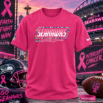 Seattle Seahawks 2026 Crucial Catch Graphic Pink Shirt for Football Fans