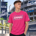 Seattle Seahawks 2026 Crucial Catch Graphic Pink Shirt for Football Fans