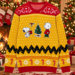 Snoopy And Charlie Brown Christmas Tree 2026 Ugly Christmas Sweater for Peanuts Fans