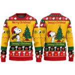 Snoopy Christmas Yellow Ugly Christmas Sweater 2026 For Snoopy Fans