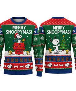 Snoopy Merry Snoopymas Green Ugly Christmas Sweater