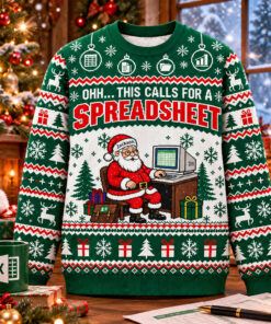 Spreadsheet Santa This Calls For A Spreadsheet Christmas 2026 Ugly Sweater