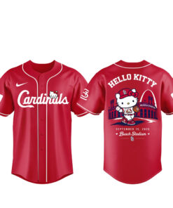 St. Louis Cardinals x Hello Kitty Night Game 2026 Red Graphic Baseball Jersey for Baseball and Hello Kitty Fans