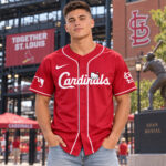 St. Louis Cardinals x Hello Kitty Night Game 2026 Red Graphic Baseball Jersey for Baseball and Hello Kitty Fans