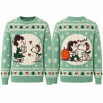 Starbucks x Peanuts Snoopy and Lucy Van Pelt Coffee Date 2026 Ugly Christmas Sweater for Peanuts Fans