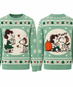 Starbucks x Peanuts Snoopy and Lucy Van Pelt Coffee Date 2026 Ugly Christmas Sweater for Peanuts Fans