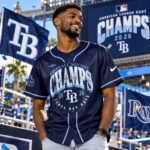Tampa Bay Rays 2026 AL East Division Champions Navy Graphic Baseball Jersey for Baseball Fans