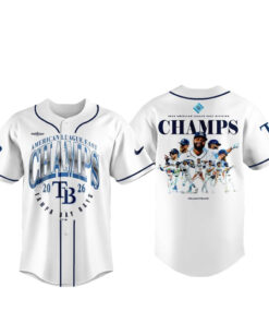 Tampa Bay Rays 2026 AL East Division Champions White Graphic Baseball Jersey for Baseball Fans