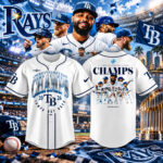 Tampa Bay Rays 2026 AL East Division Champions White Graphic Baseball Jersey for Baseball Fans