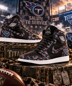 Tennessee Titans 2026 Salute to Service Black Camo AJ1 High Top Shoes