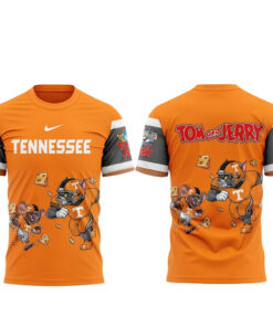 Tennessee Volunteers x Tom and Jerry Orange 2026 Graphic Shirt for College Football and Tom and Jerry Fans