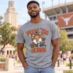 Texas Longhorns Hook ‘Em Horns Longhorn Rush Graphic Shirt for College Football Fans