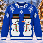 Two Snowmen Christmas Holiday 2026 Ugly Sweater for Christmas Lovers