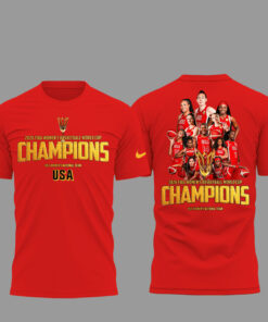 USA Team Women's Basketball Fiba World Cup 2026 Champions Red Graphic Shirt for Basketball Fans