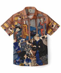 Ukiyo-e Cat Gathering Hawaiian Shirt