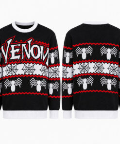 Venom Spider Web Black Red Ugly Christmas Sweater for Marvel Fans