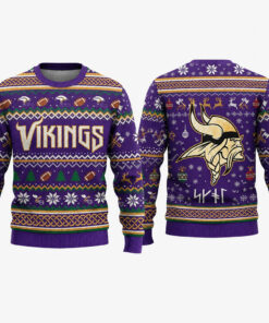 Viking Skol Runes 2026 Ugly Holiday Sweater