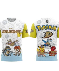 Anaheim Ducks x Pokémon Night 2026 Graphic Shirt for Hockey and Pokémon Fans