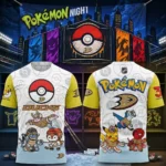 Anaheim Ducks x Pokémon Night 2026 Graphic Shirt for Hockey and Pokémon Fans
