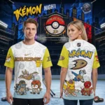 Anaheim Ducks x Pokémon Night 2026 Graphic Shirt for Hockey and Pokémon Fans