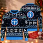 Custom Name Tennessee Titans National Football League 2026 Ugly Christmas Sweater