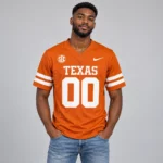 Custom Name and Number Texas Longhorns Gameday Burnt Orange Graphic Football Jersey for College Football Fans