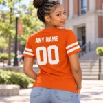 Custom Name and Number Texas Longhorns Gameday Burnt Orange Graphic Football Jersey for College Football Fans