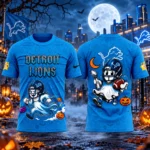 Detroit Lions x Halloween Night 2026 Navy Graphic Shirt for Football Fans