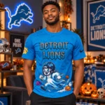 Detroit Lions x Halloween Night 2026 Navy Graphic Shirt for Football Fans