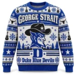 George Strait x Duke Blue Devils Football Ugly Sweater