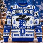 George Strait x Duke Blue Devils Football Ugly Sweater