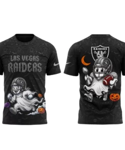 Las Vegas Raiders x Halloween Night 2026 Navy Graphic Shirt for Football Fans