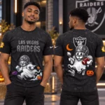 Las Vegas Raiders x Halloween Night 2026 Navy Graphic Shirt for Football Fans