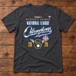 Milwaukee Brewers Heather Charcoal 2026 National League Champions Locker Room Shirt