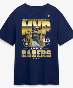 Milwaukee Brewers Jake Bauers Navy 2026 National League Championship Series MVP Shirt