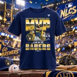 Milwaukee Brewers Jake Bauers Navy 2026 National League Championship Series MVP Shirt