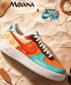 Custom Name Moana Tropical Island Adventure Orange Teal Shoes Sneakers for Disney Fans