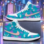 Monsters Inc Sulley Teal Purple Pink Floral AJ1 High Top Shoes for Disney Fans 1