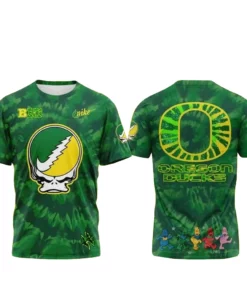 Oregon Ducks x Grateful Dead Grateful Ducks 2026 Graphic Shirt for College Football and Grateful Dead Fans