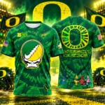 Oregon Ducks x Grateful Dead Grateful Ducks 2026 Graphic Shirt for College Football and Grateful Dead Fans