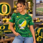 Oregon Ducks x Grateful Dead Grateful Ducks 2026 Graphic Shirt for College Football and Grateful Dead Fans