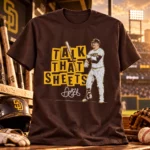 San Diego Padres Gavin Sheets Talk That Sheets Graphic Shirt for Baseball Fans