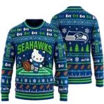 Seattle Seahawks x Hello Kitty 2026 Ugly Christmas Sweater