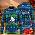 Seattle Seahawks x Hello Kitty 2026 Ugly Christmas Sweater