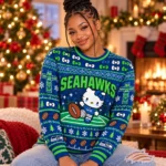 Seattle Seahawks x Hello Kitty 2026 Ugly Christmas Sweater